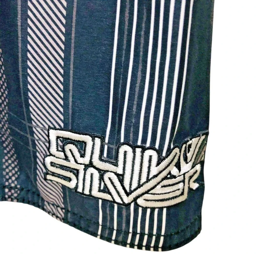 Quicksilver Board Shorts Embroidered Logo Pane Y2K Beach‎ Surf Swim Mens 36x11